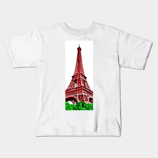 Cartoon Eiffel Tower Paris Kids T-Shirt